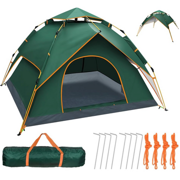 Cort camping 3-4 persoane cu deschidere automata pop-up, impermeabil, protectie UV, 2 usi, 2 moduri instalare