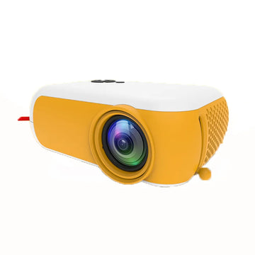 Videoproiector portabil, FULL HD, cu LED-uri, 1800 lumeni, mini proiector, 2000:1, Galben/Alb