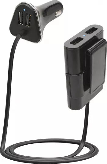 Incarcator auto Dual USB, 2x2.4A, 1X3.1A, 1x Quick Charge 3.0, 1.7m, Black