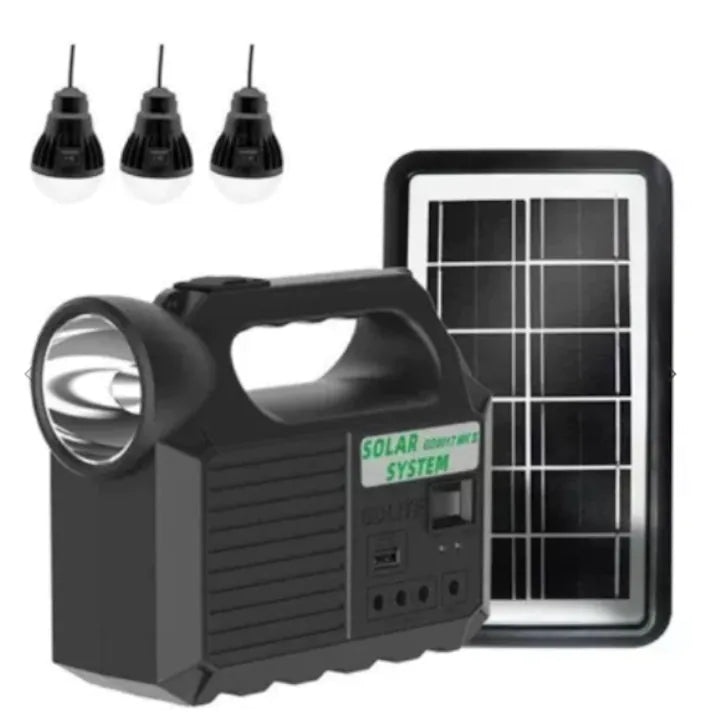 KIT Solar-Lanterna LED multifunctionala cu panou solar, 3 becuri, power, LP-0063
