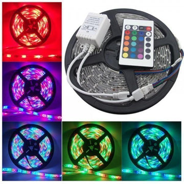 Banda LED 5050 RGB multicolor cu telecomanda, 5 metri, 72W